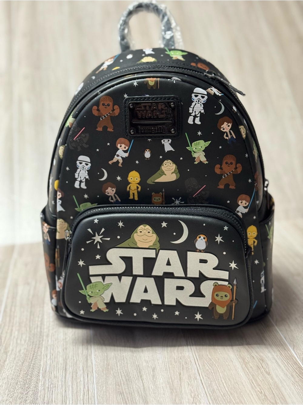 Star Wars  Black Mini Backpack with Colorful Character Print